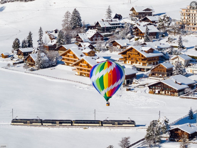 mongolfiera e neve